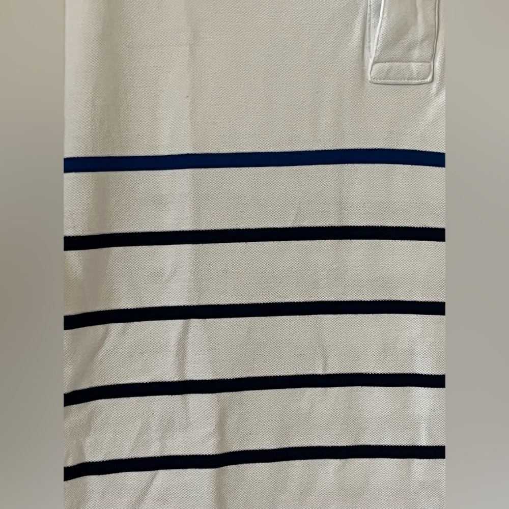 Men's Polo Ralph Lauren White and Blue Striped Short Sleeve Polo Shirt Size XL - Picture 9 of 16